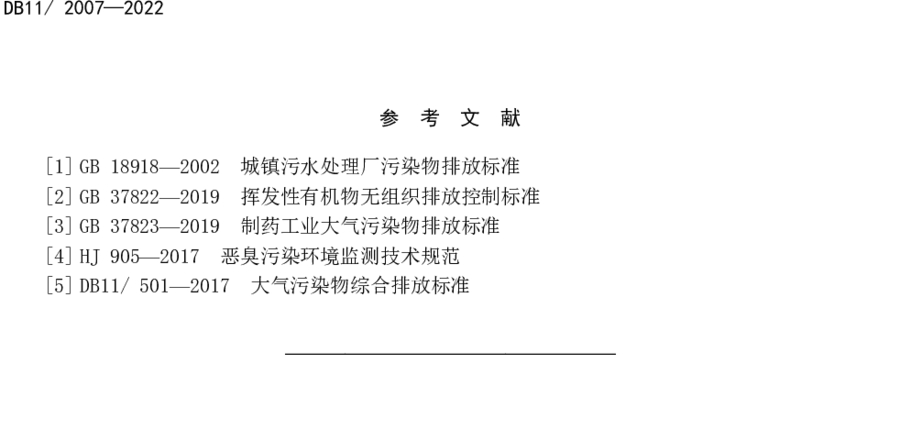《城鎮(zhèn)污水處理廠大氣污染物排放標(biāo)準(zhǔn)》(DB11/ 2007-2022) 《城鎮(zhèn)污水處理廠大氣污染物排放標(biāo)準(zhǔn)》(DB11/ 2007-2022)